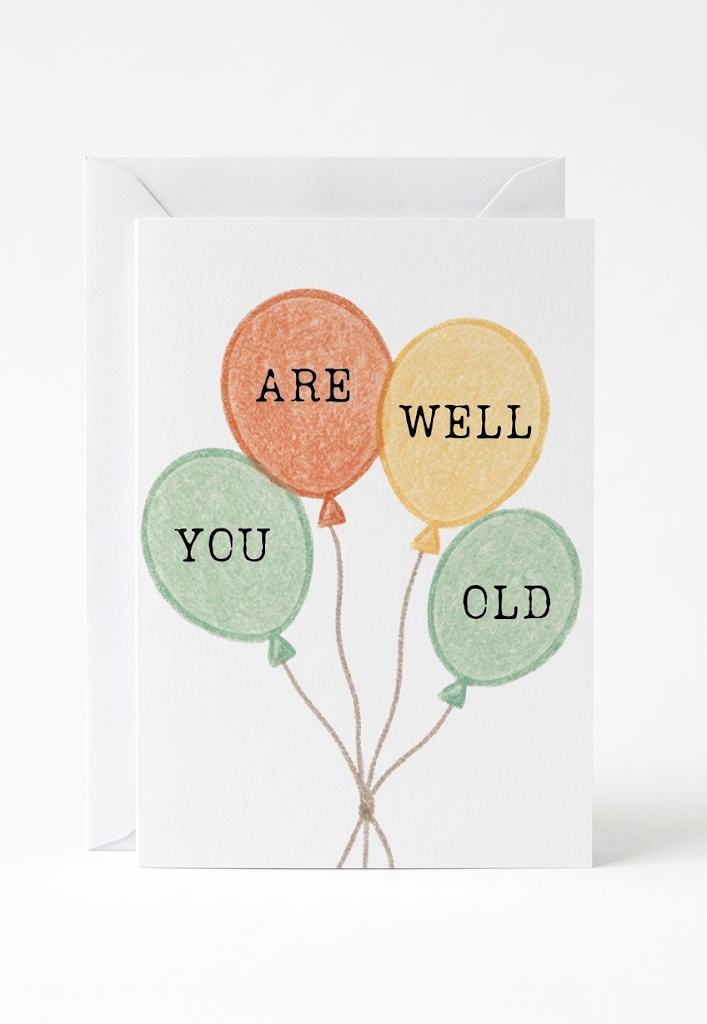 You Are Well Old Birthday Card
