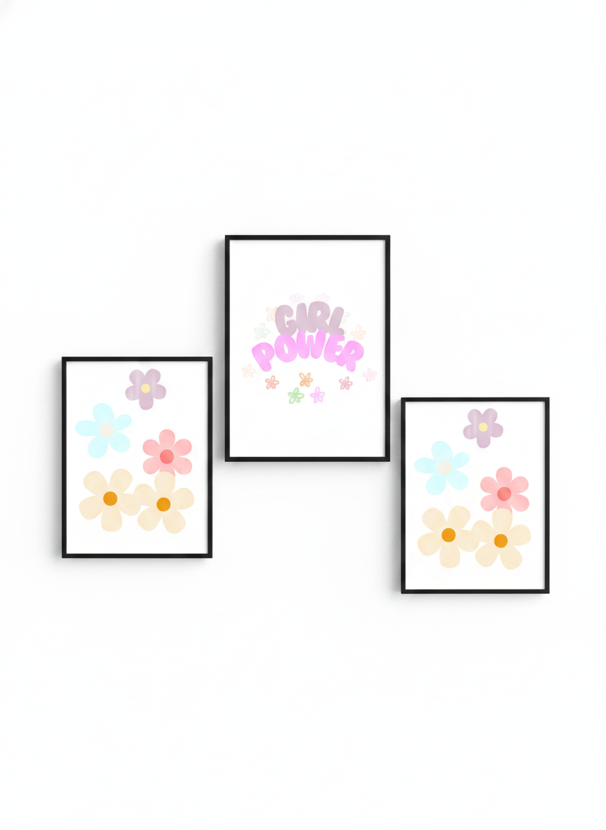 Girl Power Set of 3 Nursery Prints