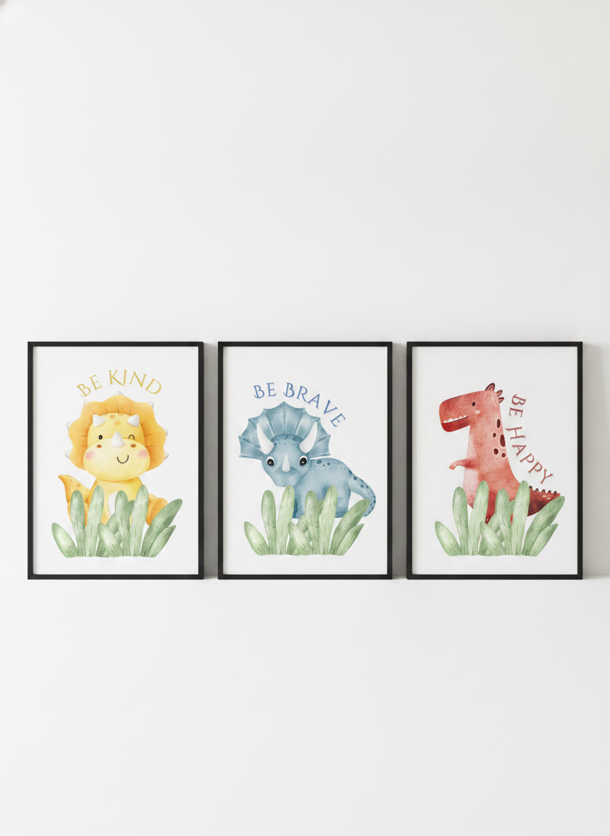 Set of 3 Dino Prints
