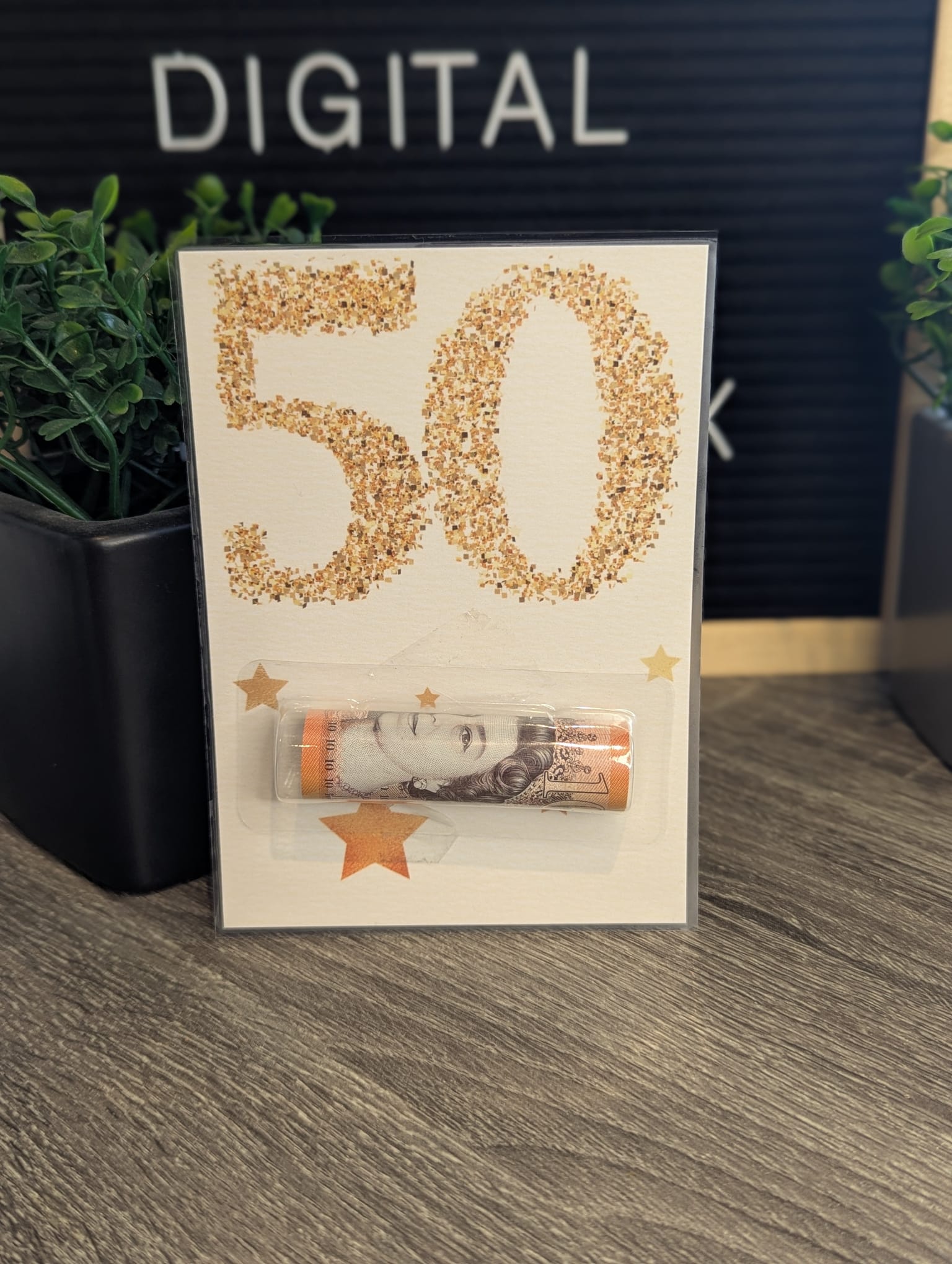 Milestone Birthday Money & Gift Card Giving Cards Gold