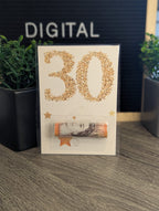 Milestone Birthday Money & Gift Card Giving Cards Gold