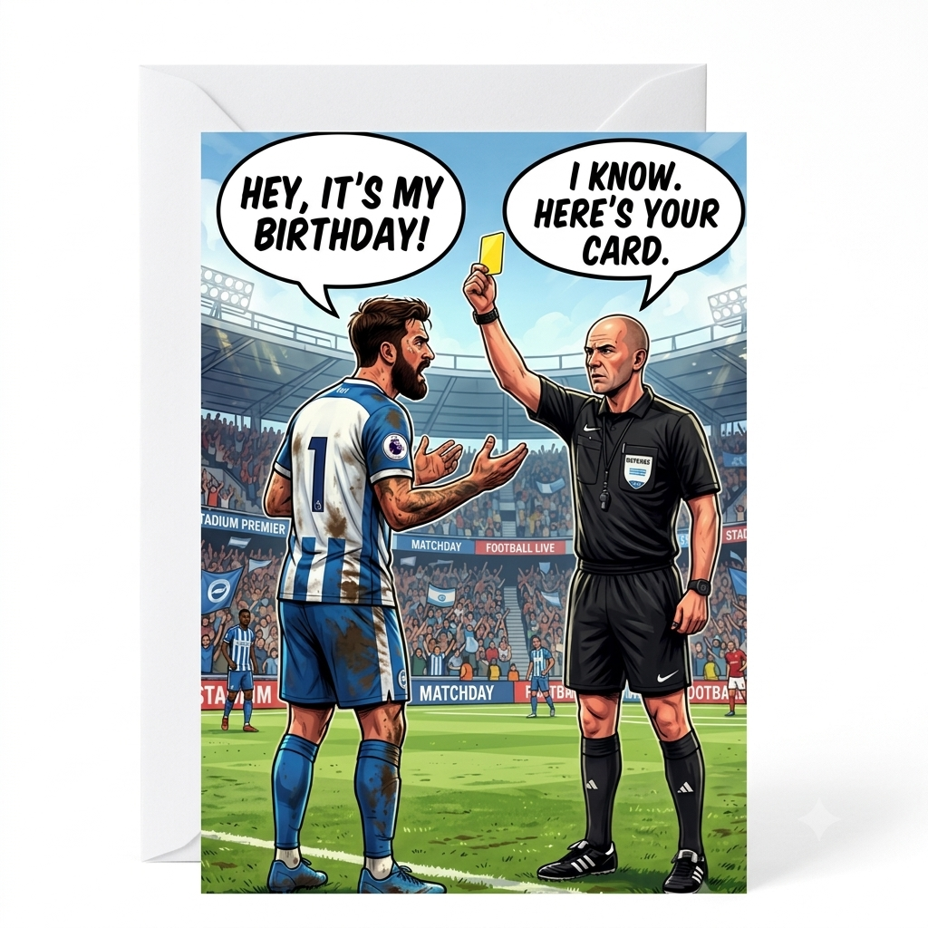 Yellow Card Birthday Card