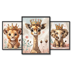 Baby Animal Royalty Nursery Print Set Of 3