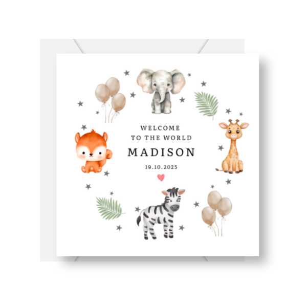 Welcome to the World Personalised Newborn Card