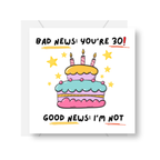 Bad News: You’re 30 Birthday Card