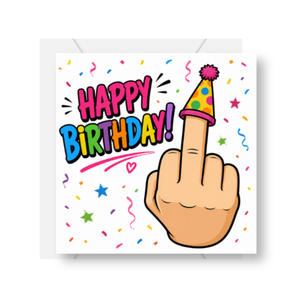 Happy Birthday Middle Finger Card