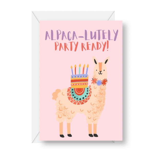 Get Your Groove On! Alpaca Birthday Card