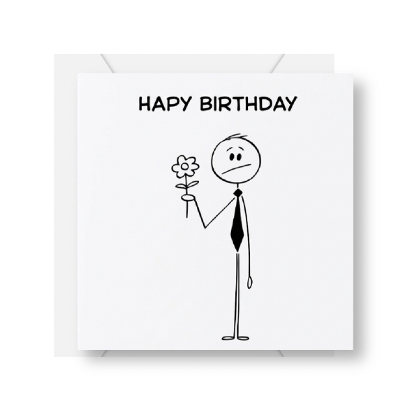 Stick Figure Birthday Card
