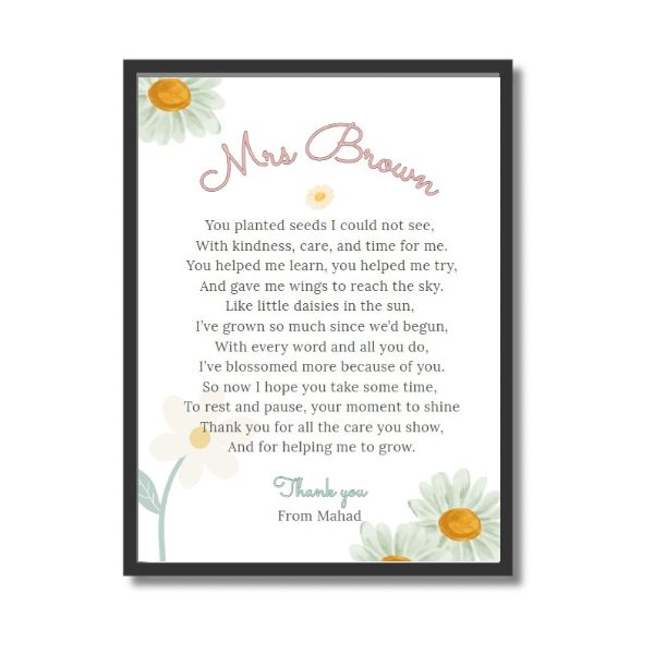 Teacher Poem Prints