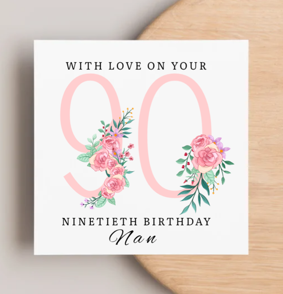 Personalised Floral Birthday Card | Any Age