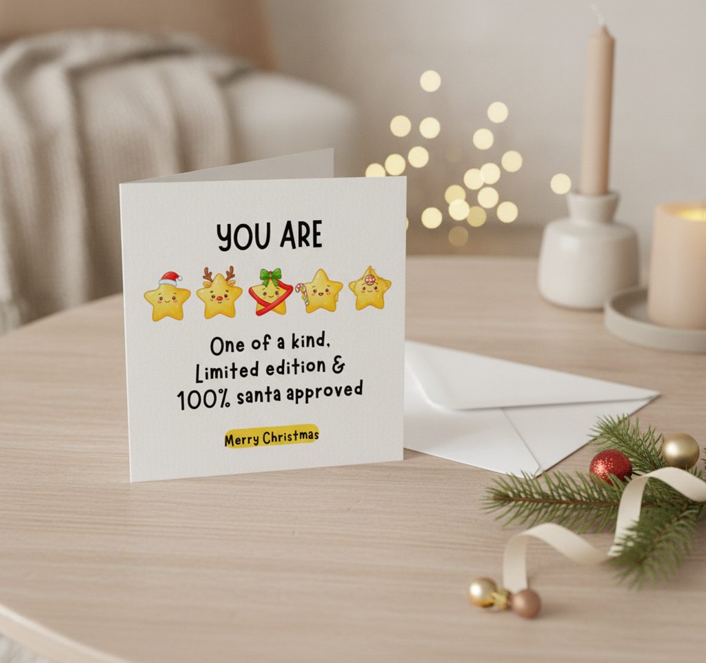 Santa's Seal of Approval Christmas Card - Square Festive Greeting