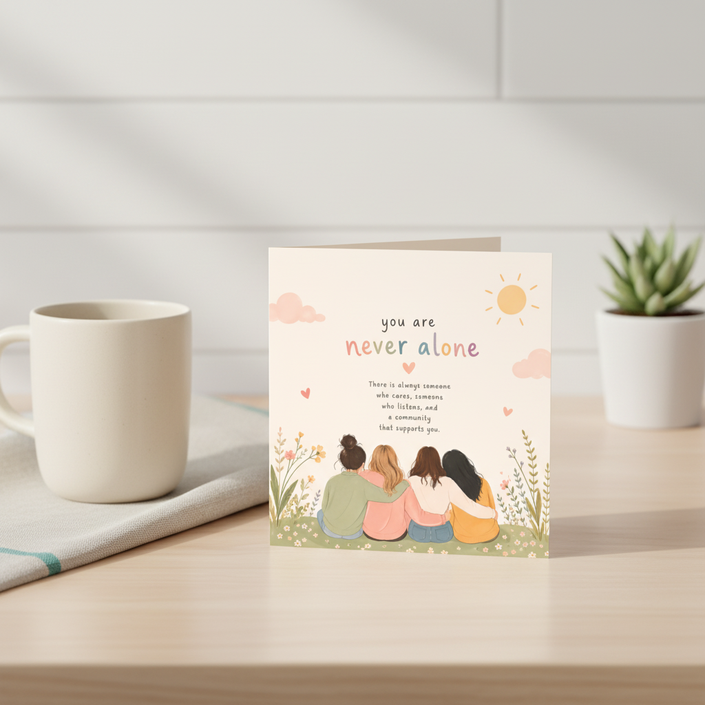 You Are Never Alone Friend Greeting Card - Square Card for a Special Mate