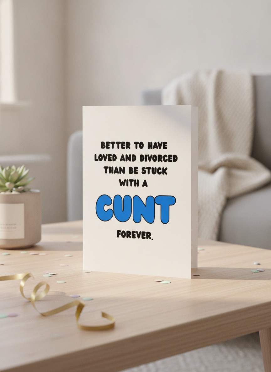 Happy Uncoupling! A5 Divorce Celebration Card for New Beginnings