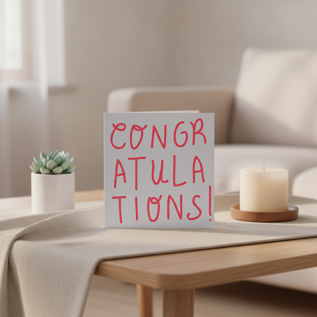 Hooray for You! Simple Congratulations Card - Square & Sincere