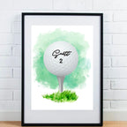 Personalised Name And Number Golf Tee Ball Print