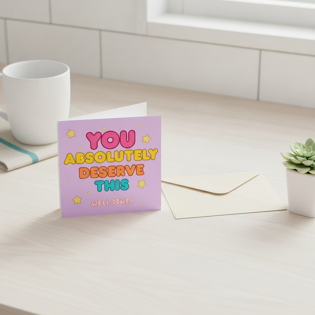 Well Done You Absolutely Deserve This Square Celebration Card