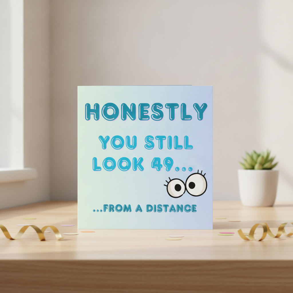 Happy 50th Birthday Card for Her - Honestly You Still Look 49 from a Distance