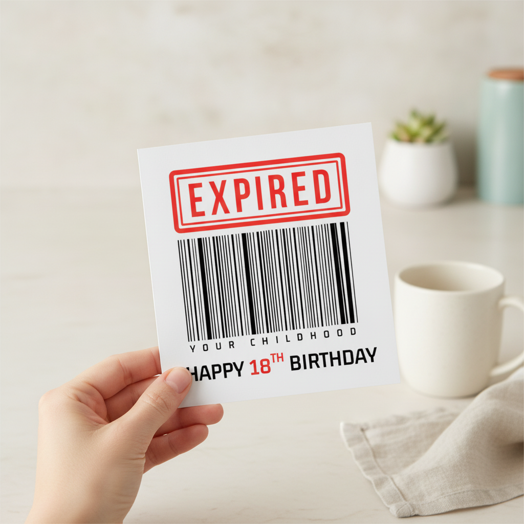 Your Childhood Has Expired 18th Birthday Card - Square Greeting Card