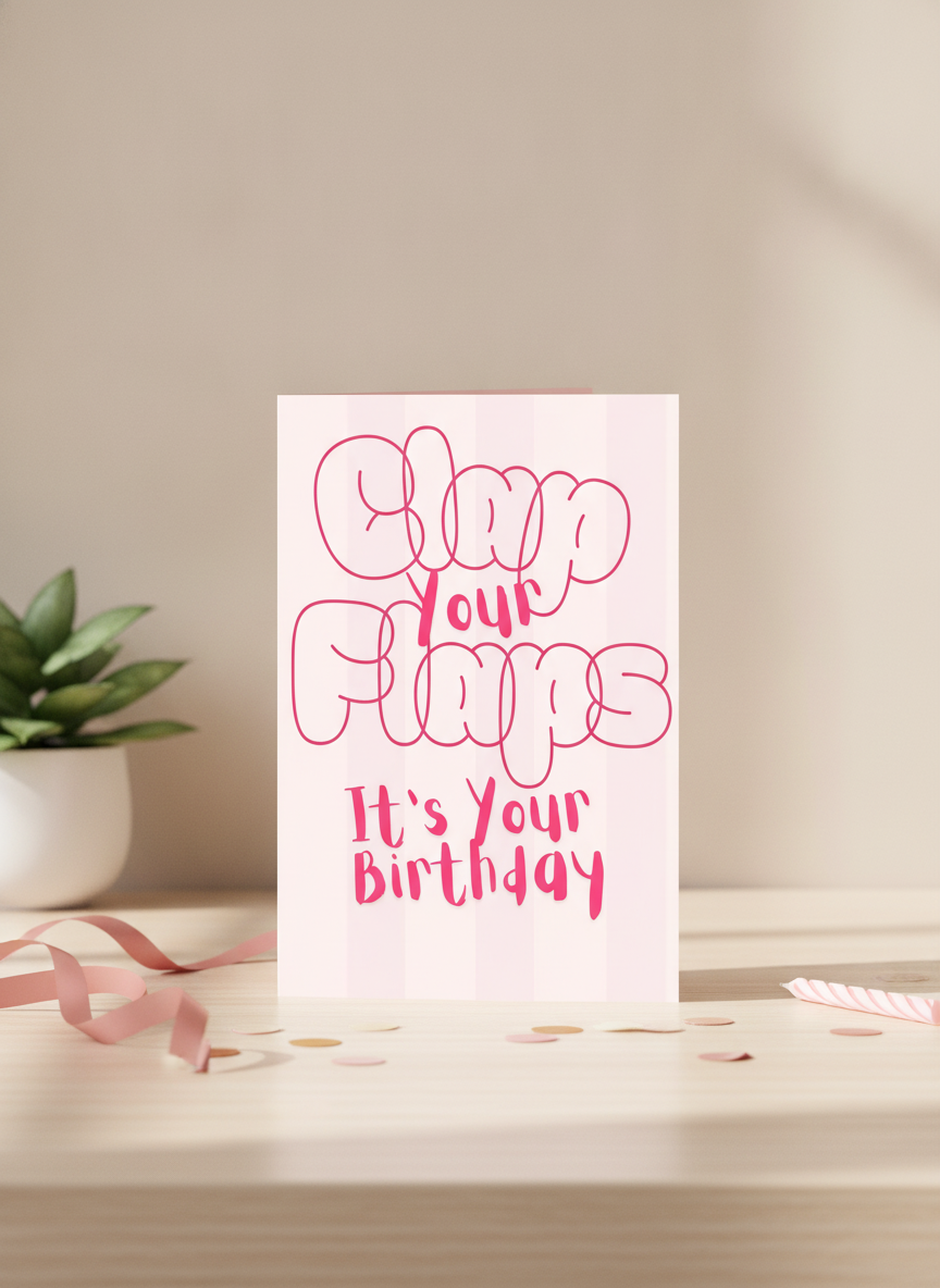 Clap Your Flaps It's Your Birthday Card for Her - A5 Cheeky Funny Card