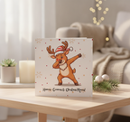 Hooves Grooves & Xmas Moves Square Christmas Card for a Joyful Greet