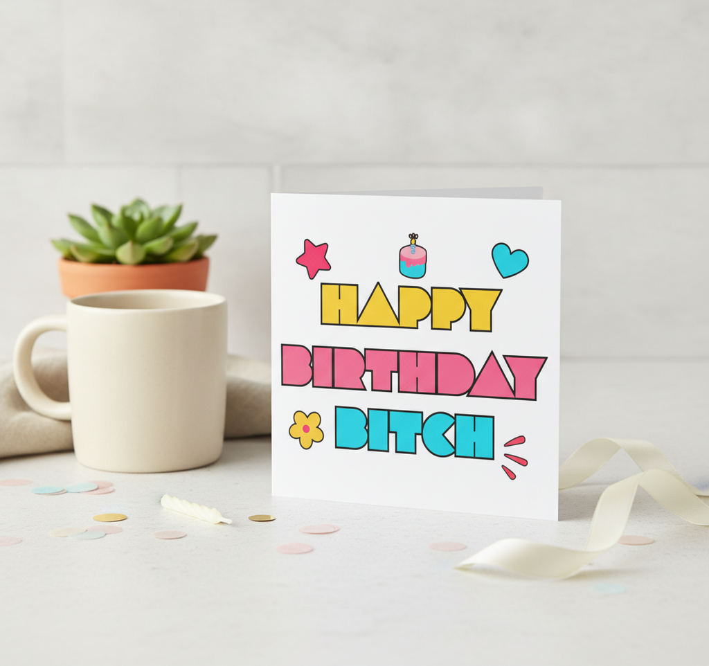 Happy Birthday B**ch! Witty & Fun Birthday Card for Your Favourite Mate