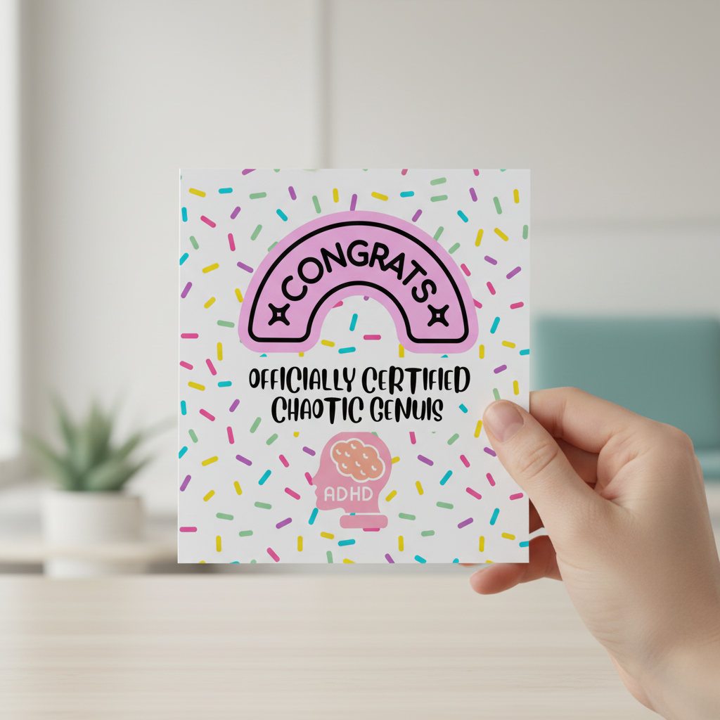 ADHD Diagnosis Genius Card | Congratulations Card | PacaPrints