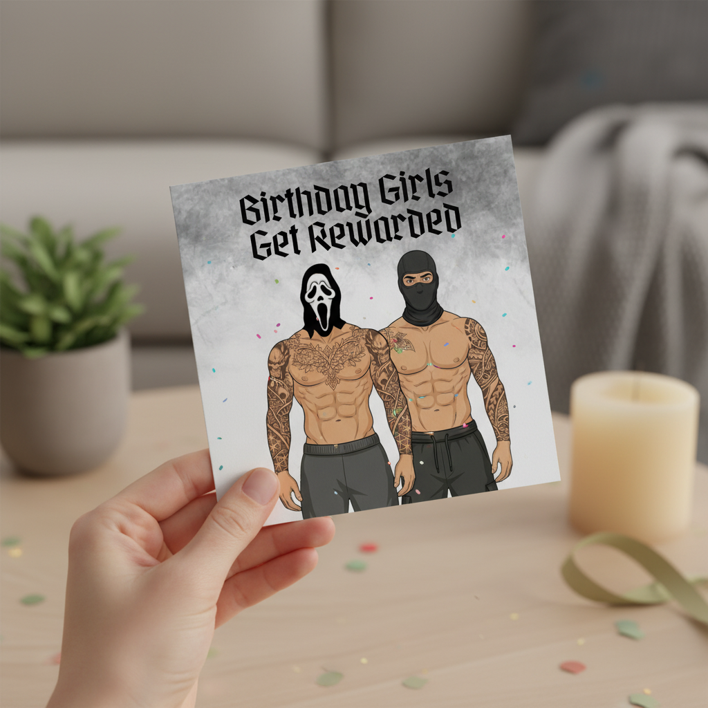 Good Girls Get Rewarded Birthday Card - Cheeky Square Birthday Card