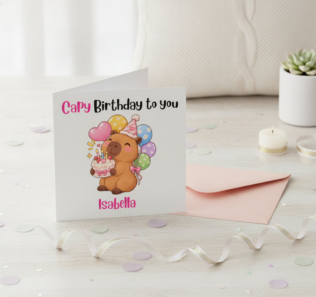 Get This Personalised Capybara Birthday Card for Your Favourite Person!