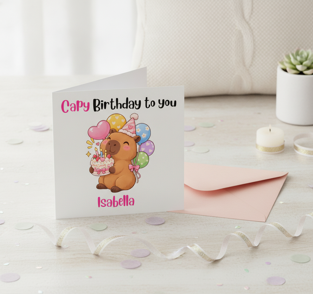 Get This Personalised Capybara Birthday Card for Your Favourite Person!