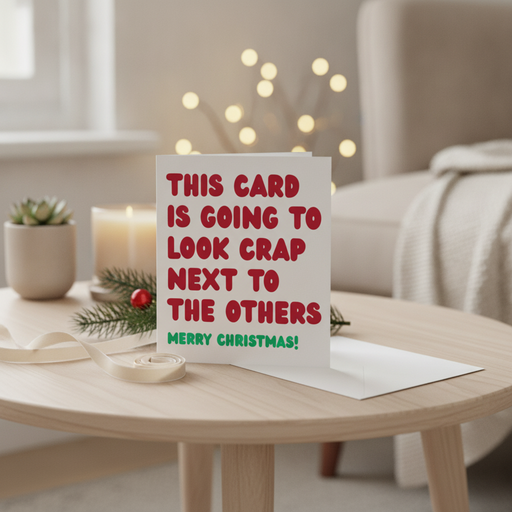 'This Card Will Look Crap' Christmas Square Card: A Witty Greeting