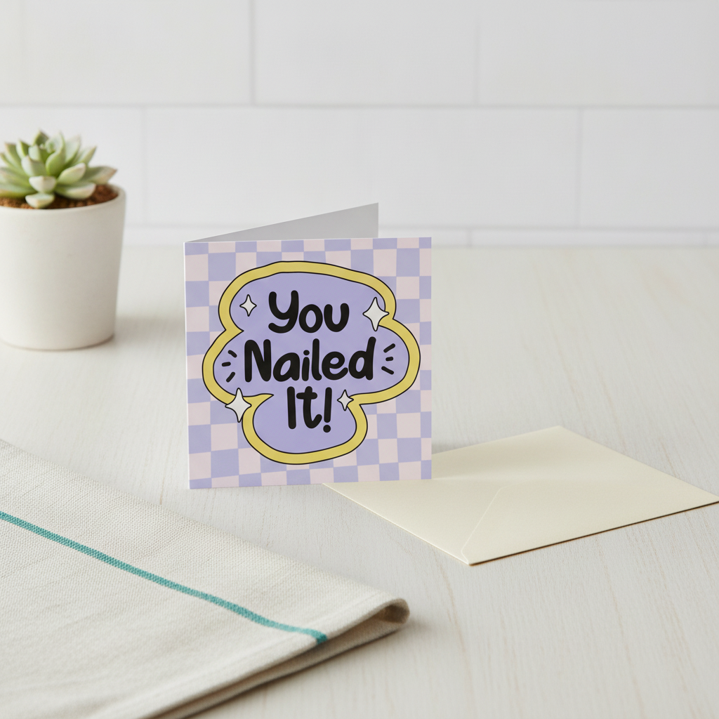 You Nailed It! Celebration Square Card - A Well Done Treat