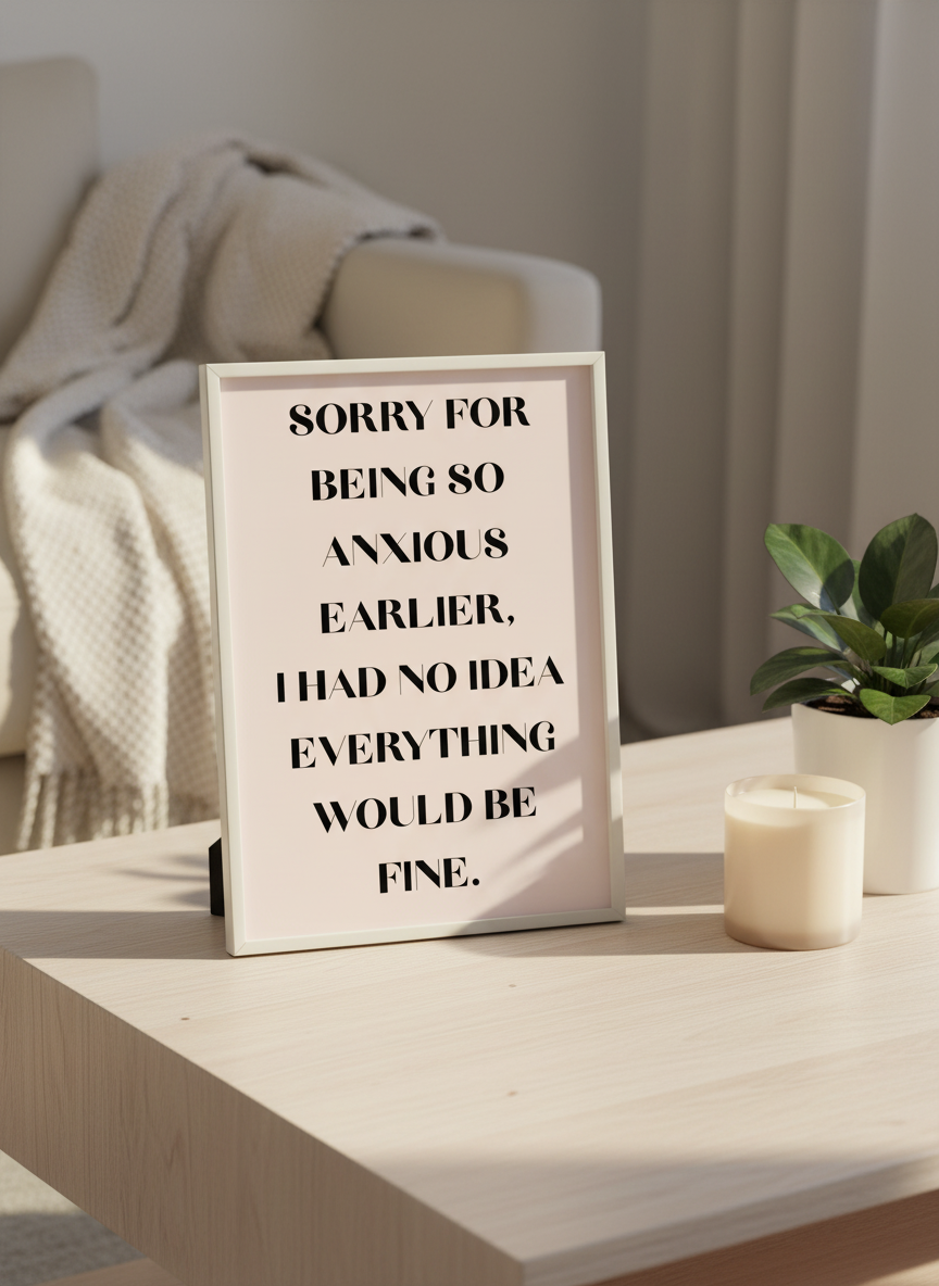 Sorry For Being So Anxious A4 Art Print – A Witty Nudge for Worriers