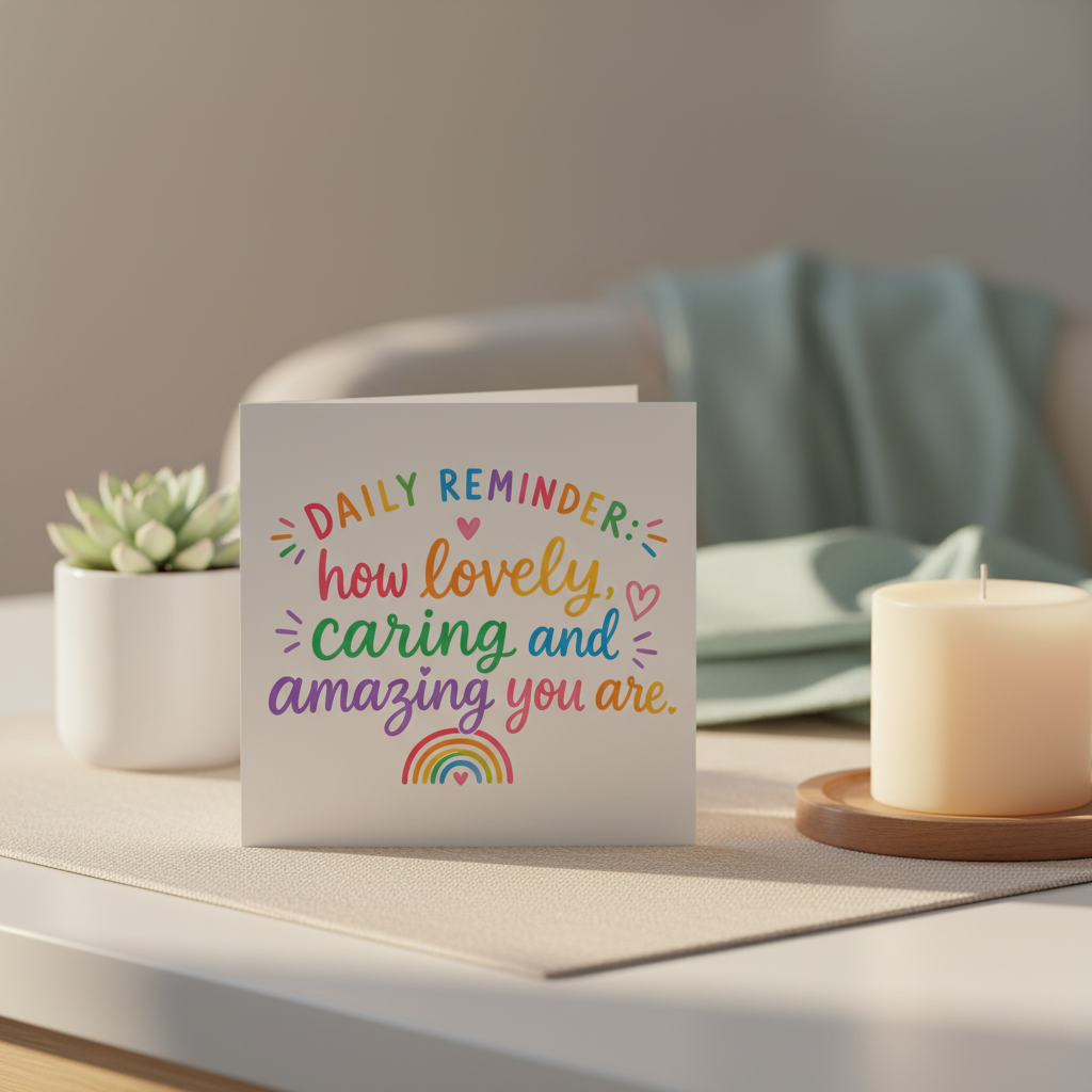 Daily Reminder Affirmation Card – A Square Card for a Little Pick-Me-Up
