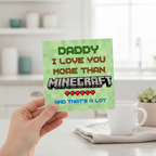 I Love You More Than Minecraft Card - Square Card