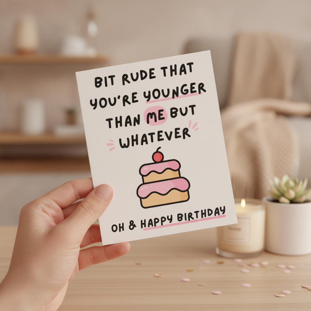 Happy Birthday, You Whippersnapper! Bit Rude You're Younger Than Me Card - Square
