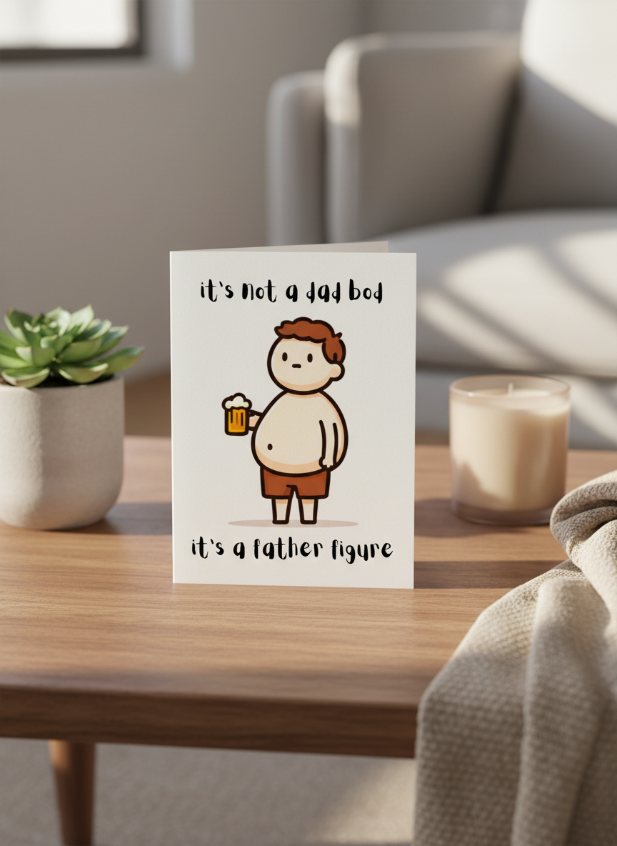 It's Not a Dad Bod Father Figure Fathers Day Card - A5 Size