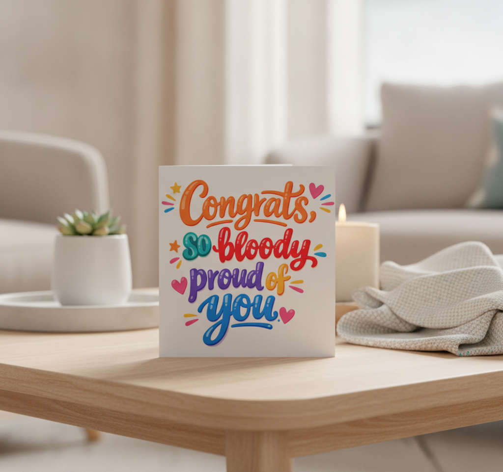 Congratulations So Bloody Proud Of You Card - Square Greeting Card