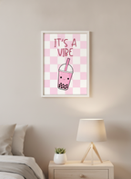 Boba Tea 'Good Vibes' A4 Print for Kids' Rooms – PacaPrints Original