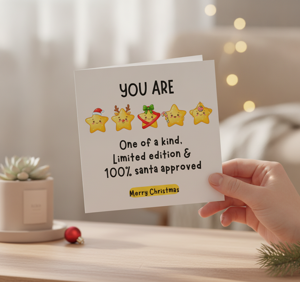 Santa's Seal of Approval Christmas Card - Square Festive Greeting