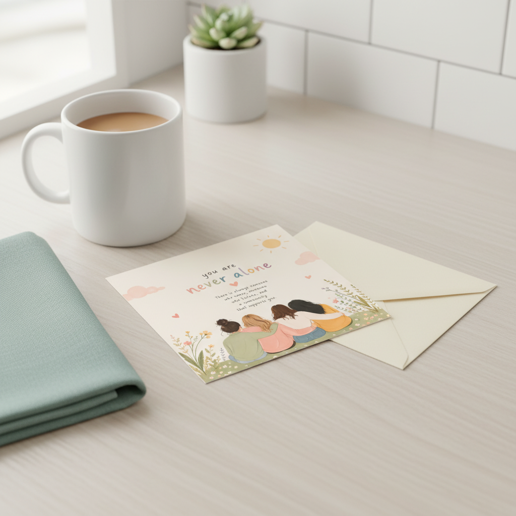 You Are Never Alone Friend Greeting Card - Square Card for a Special Mate