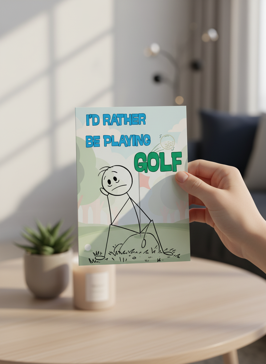 Rather Be Playing Golf Father's Day Card - A5 Size