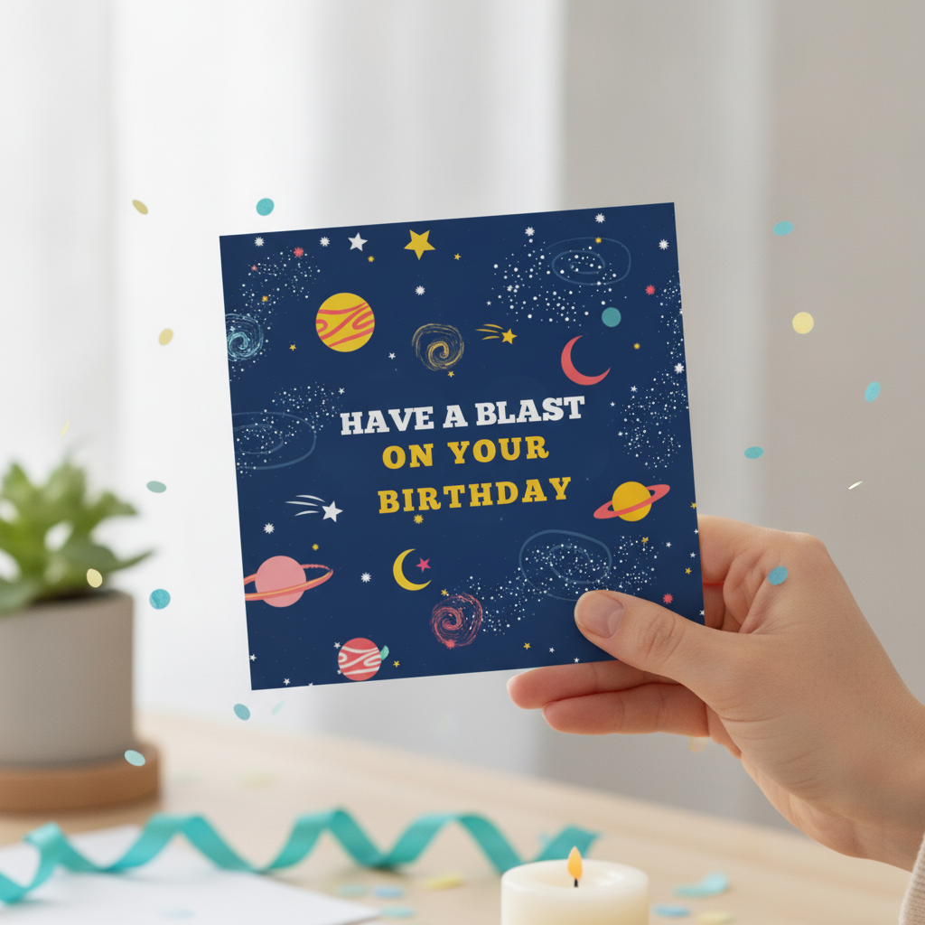 Have a Blast Birthday Card - Fun Square Card for a Cracking Celebration