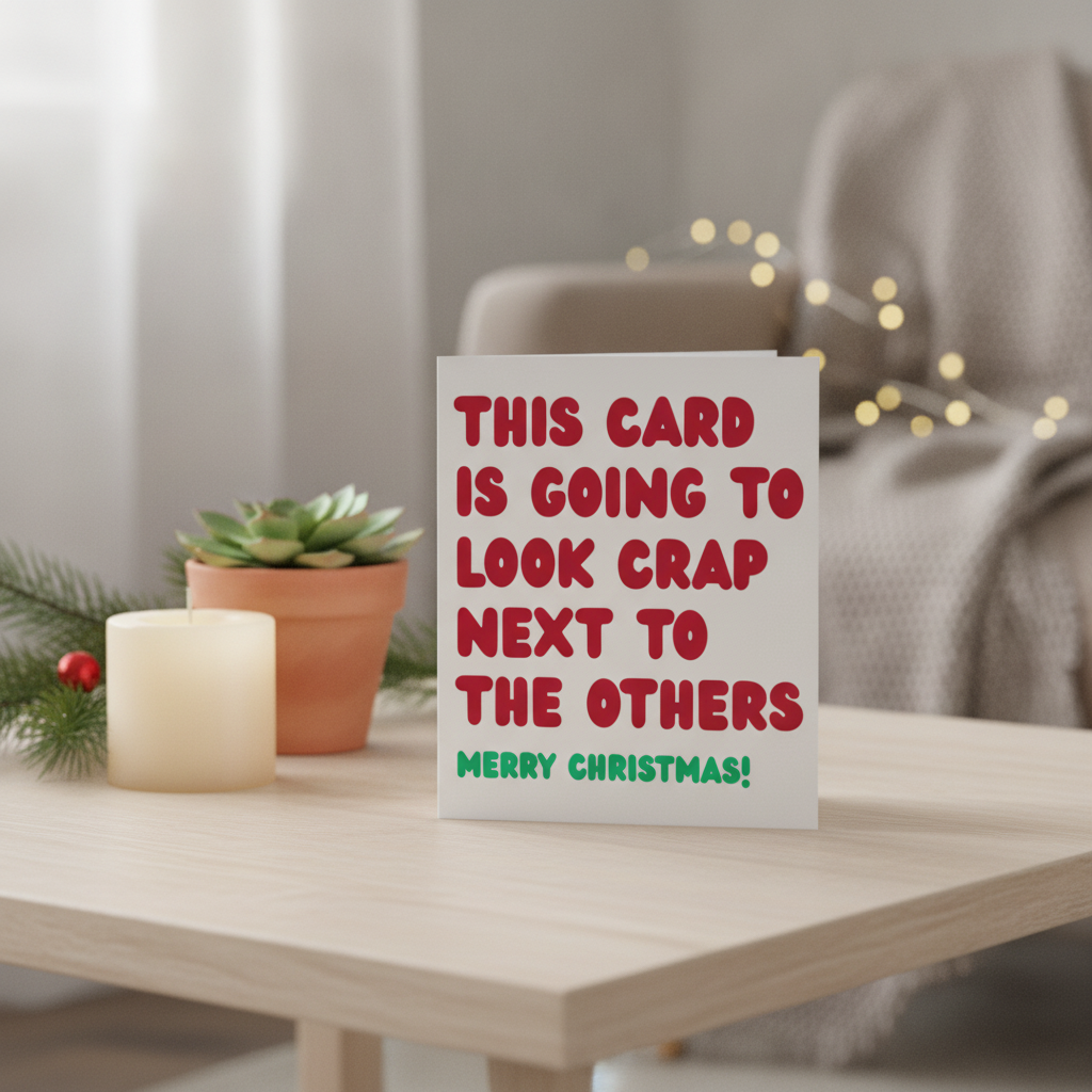 'This Card Will Look Crap' Christmas Square Card: A Witty Greeting