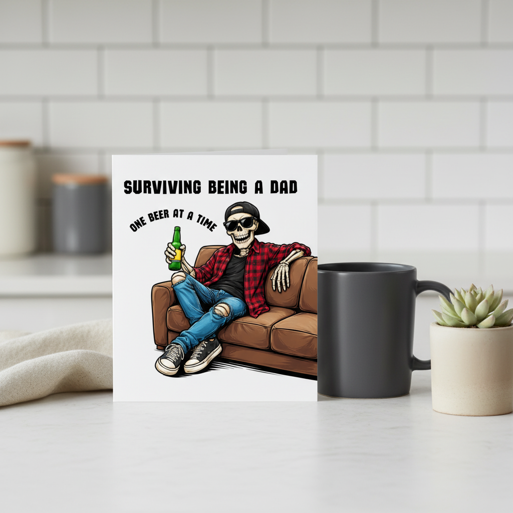 Surviving Dad One Beet at a Time Father's Day Card (Square)