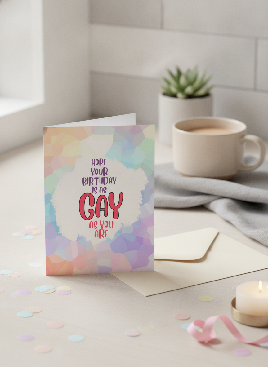 As Gay As You Are Birthday A5 Card - Funny Birthday Card