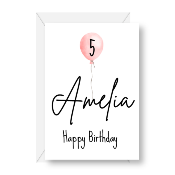 Personalised Named Birthday Balloon Card