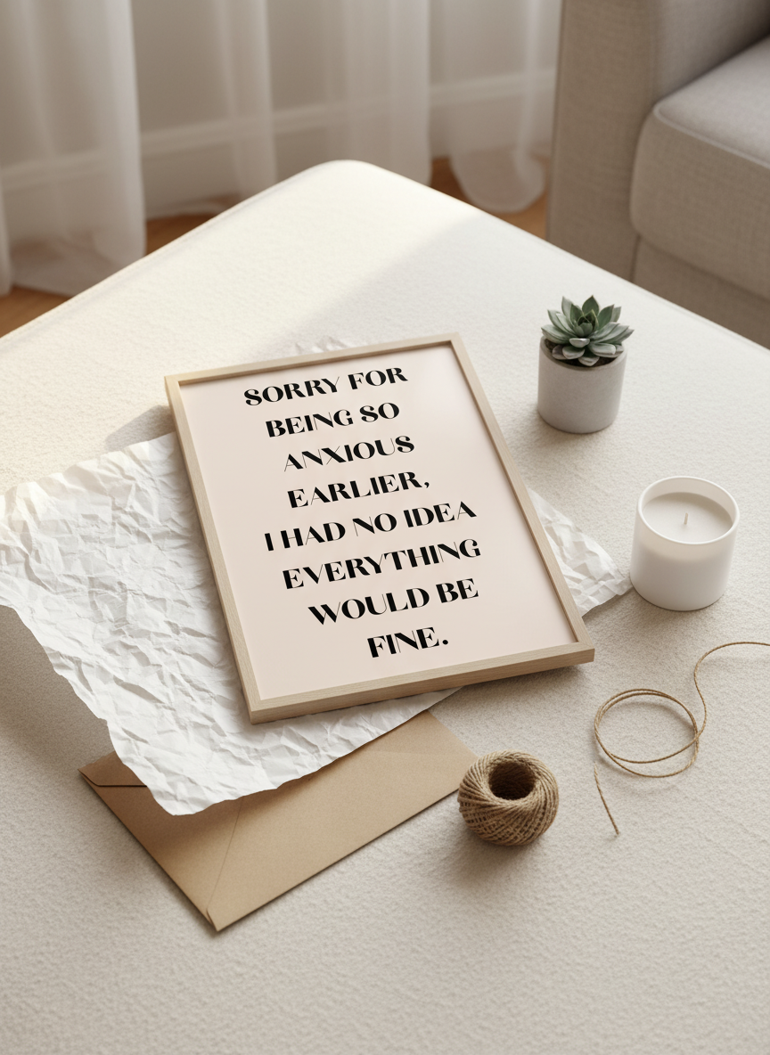 Sorry For Being So Anxious A4 Art Print – A Witty Nudge for Worriers