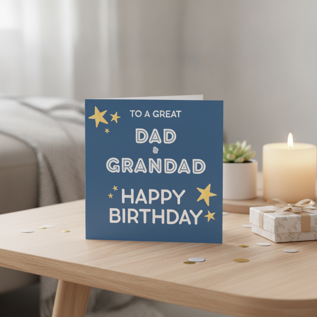 Birthday Card for Your Awesome Dad or Grandad – Square Design
