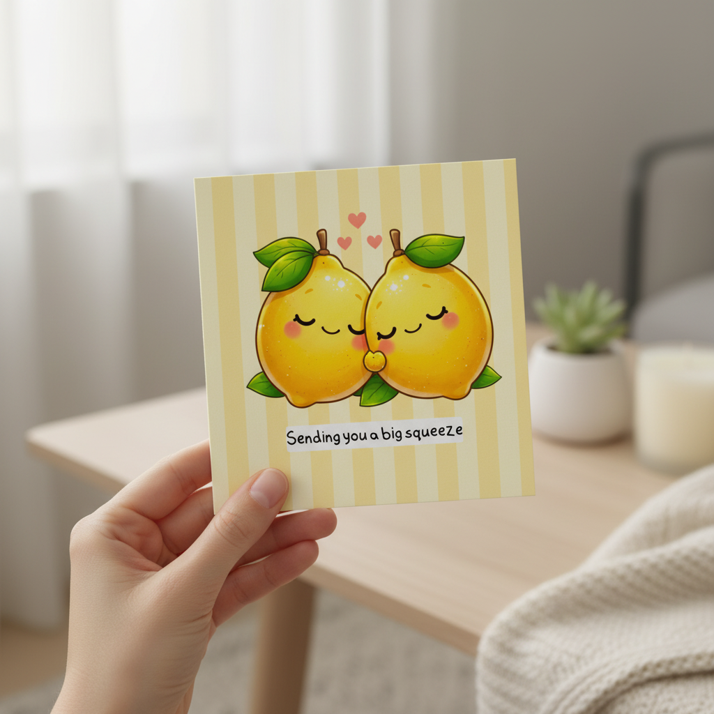 Sending You a Big Squeeze Card - Cute Thinking of You Card, UK Made
