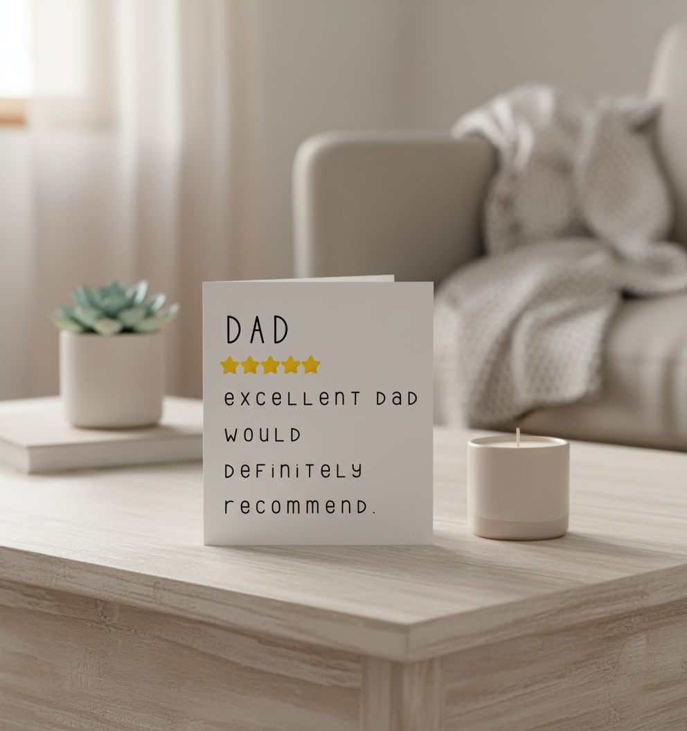 Dad Review Card - Square Greetings Card for Dad